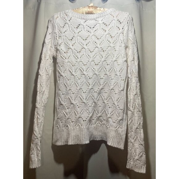 Ann Taylor Loft Womens White Knit Sweater Small Cotton/Acrylic - Picture 1 of 5